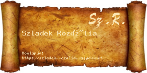Szladek Rozália névjegykártya